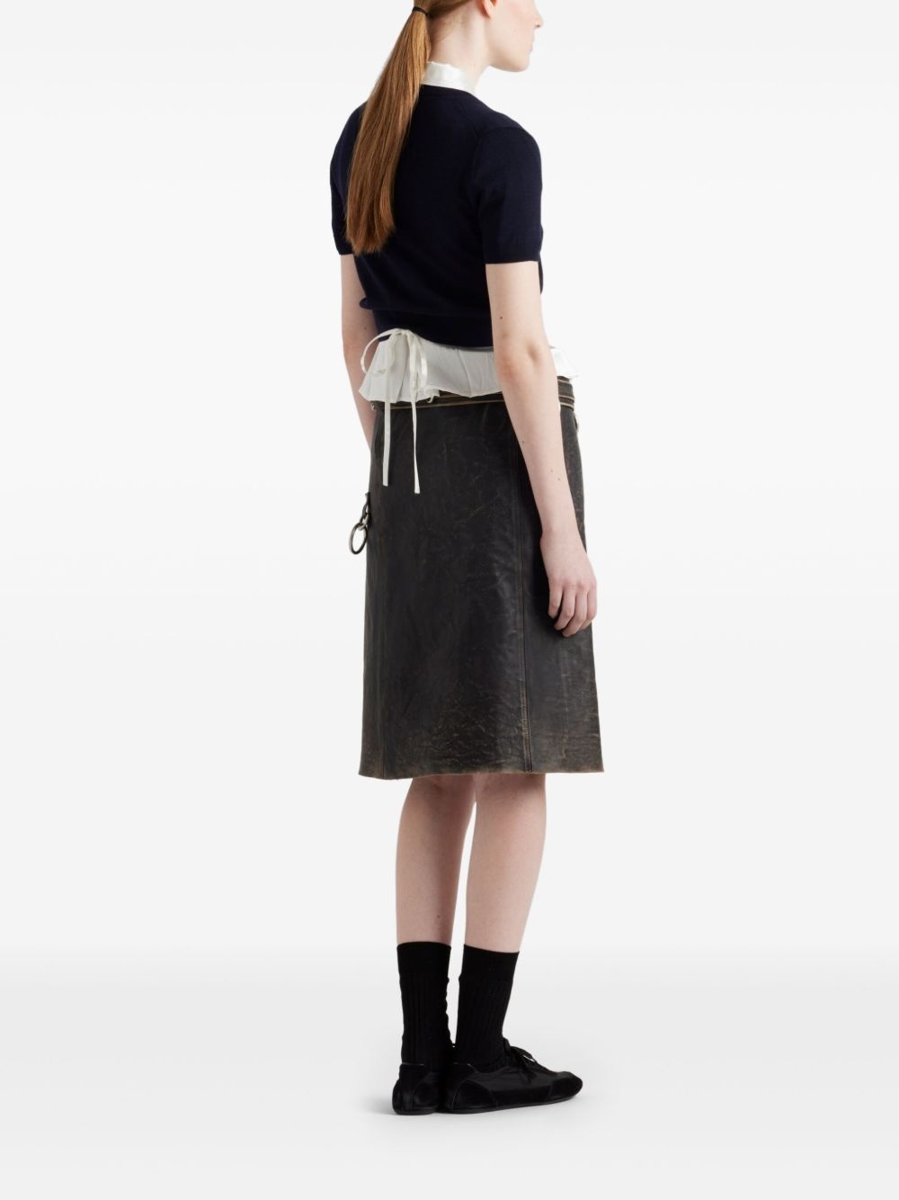 leather mini skirt - 3