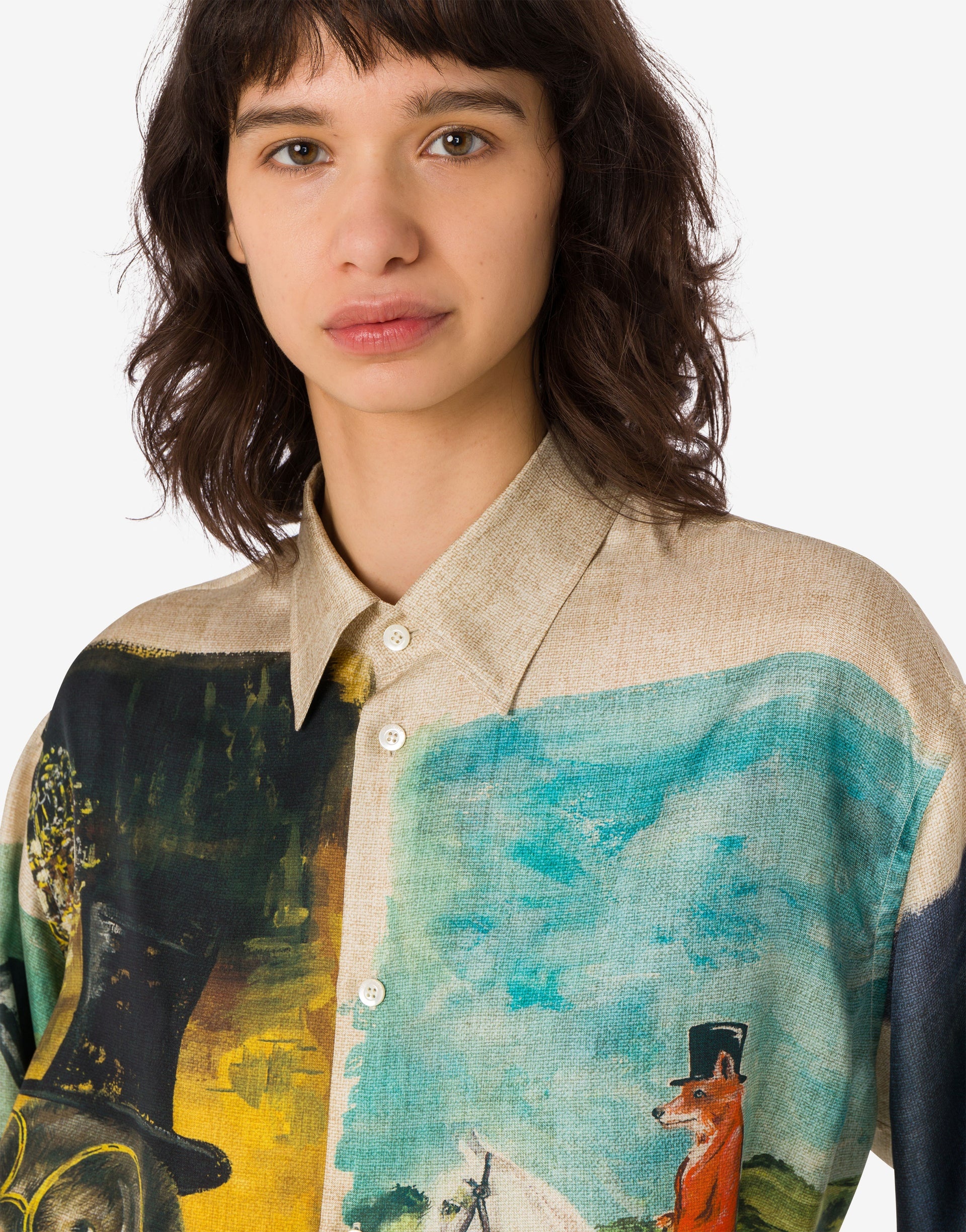PRINTED SILK TWILL SHIRT - 4