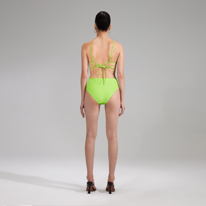 self-portrait Green High Waisted Bikini Brief outlook