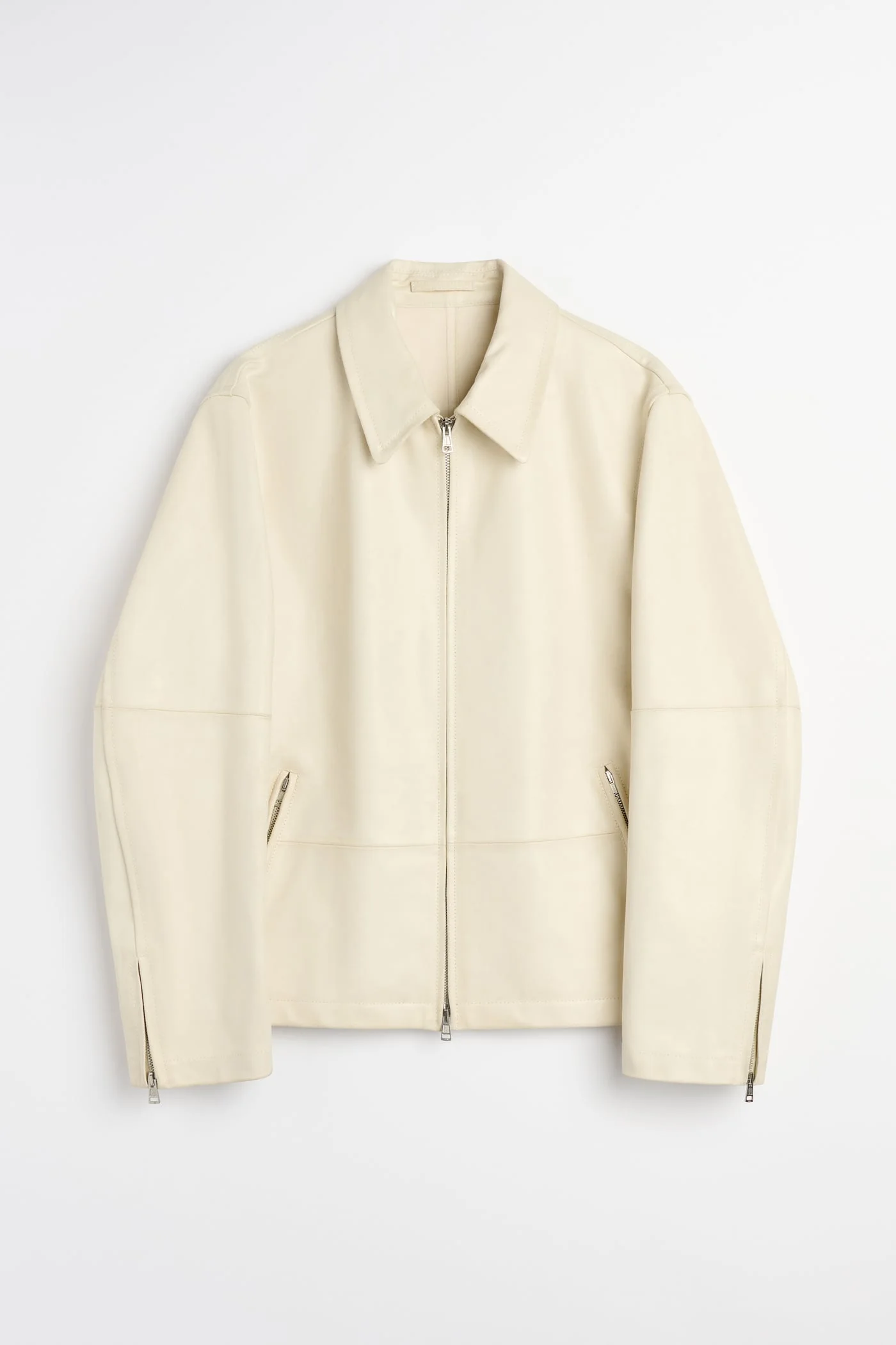 Rework Jacket Dirty White Waxed Suede - 1
