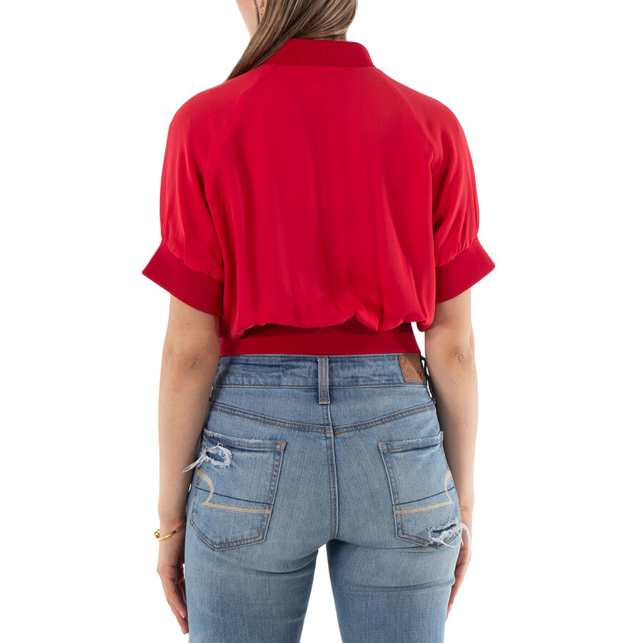 Armani Ladies Blouson Red Zip Jacket - 4