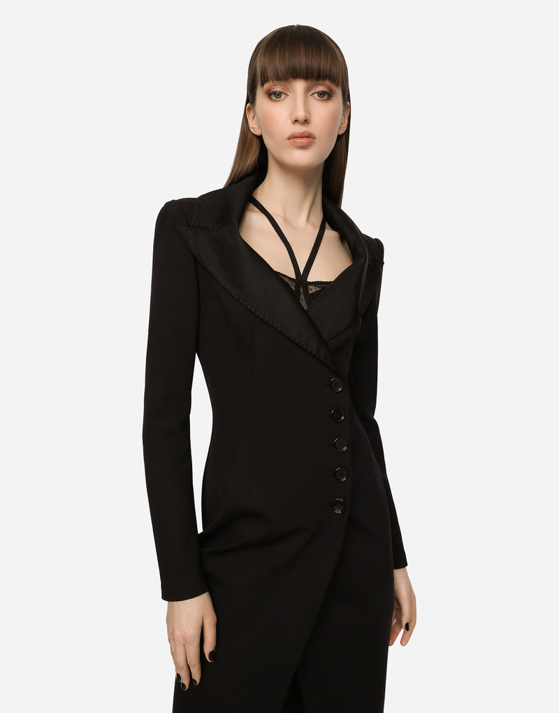 Technical jersey midi coat dress 4