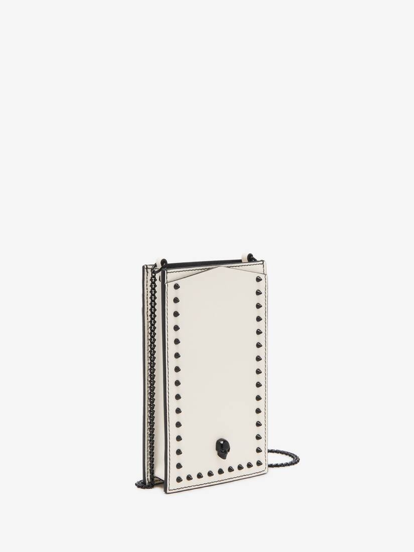 Women's Skull Phone Case With Chain in Soft Ivory - 2