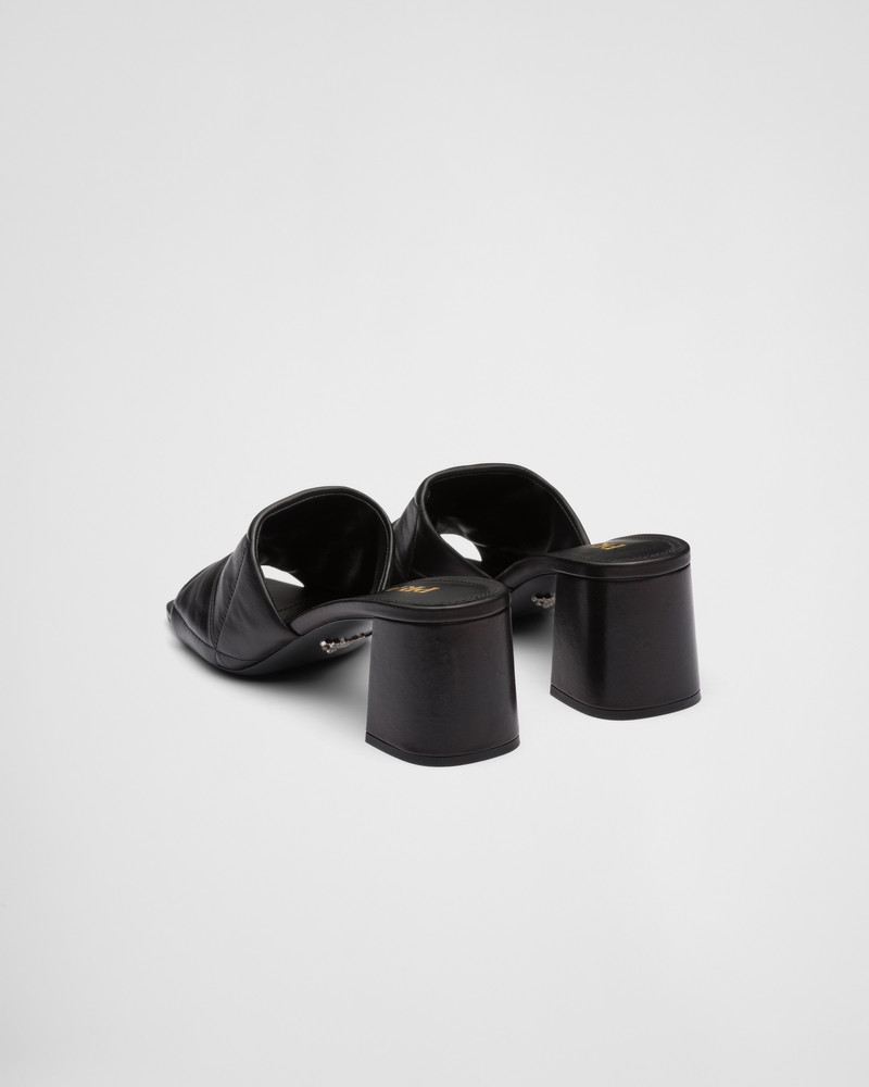 Quilted nappa leather heeled sandals 5