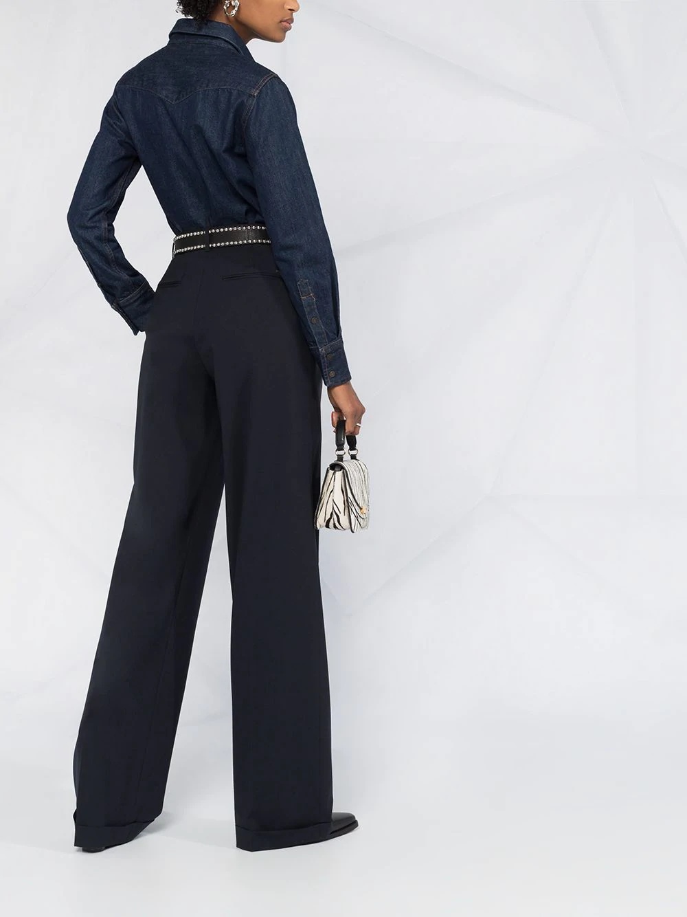 high-waisted pleated trousers - 4