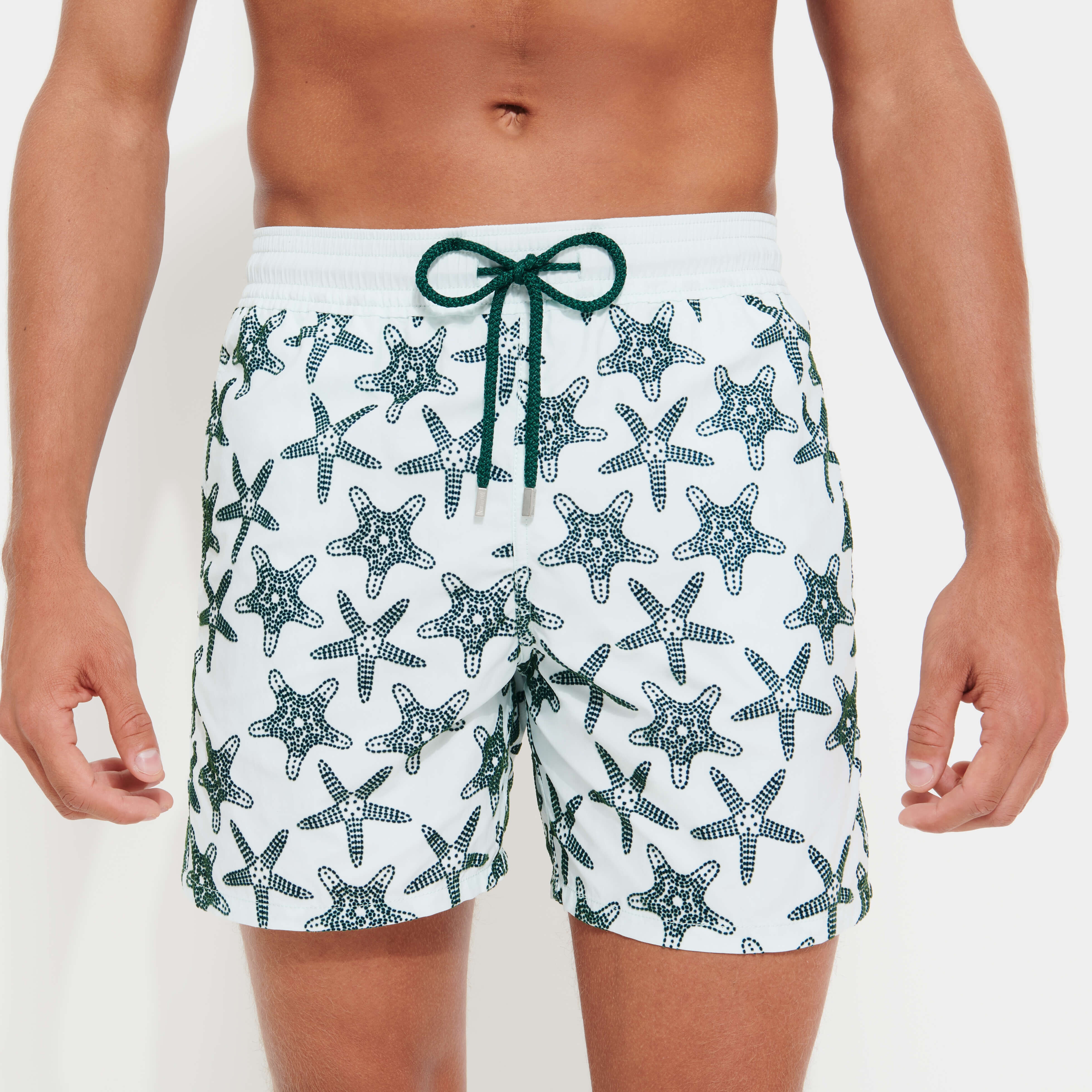 Men Swimwear Starfish Dance Flocked - 7