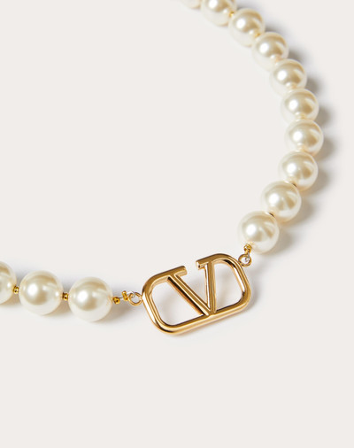 Valentino VLOGO SIGNATURE METAL NECKLACE WITH SWAROVSKI® PEARLS outlook