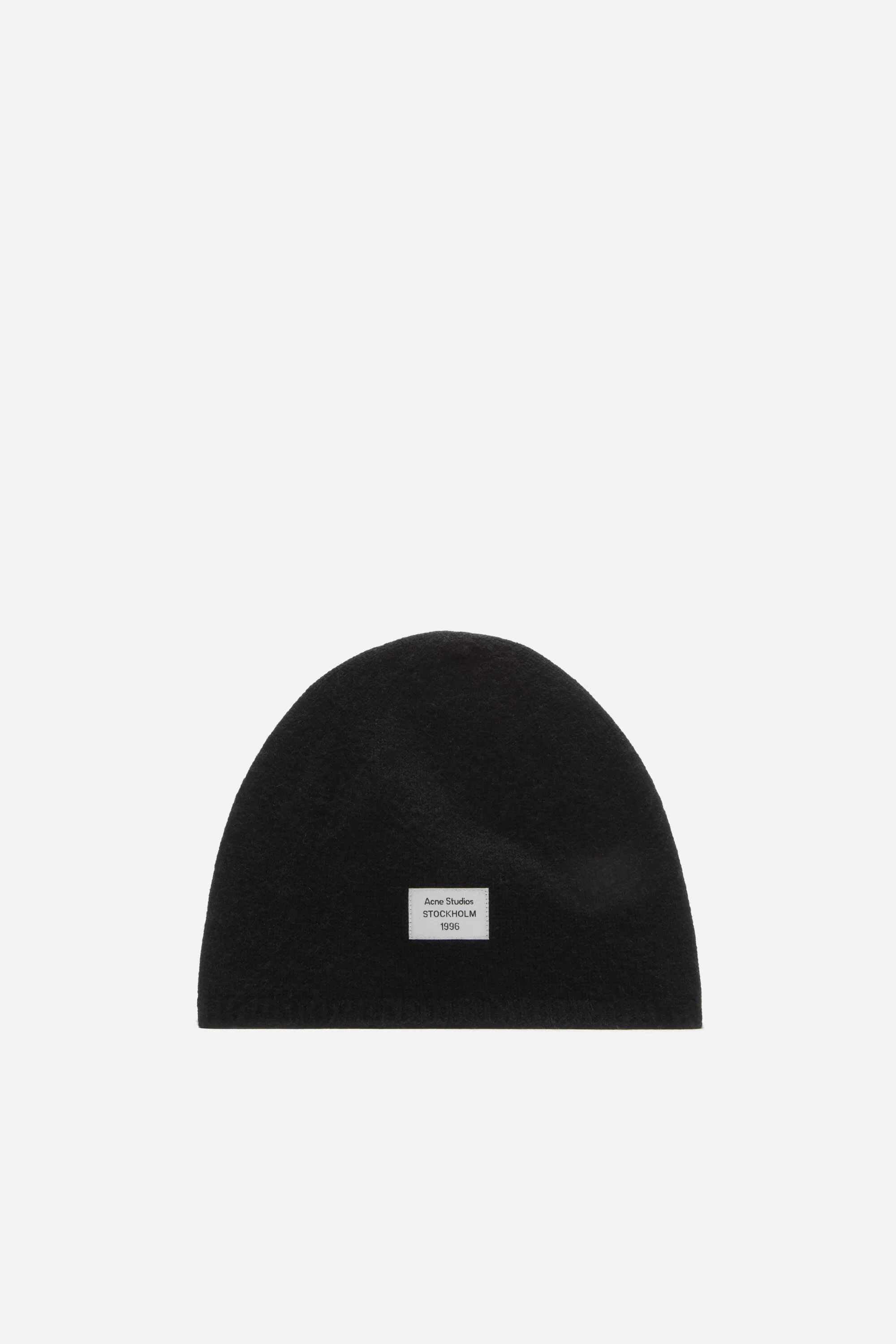 Cashmere beanie with logo - Black - 1