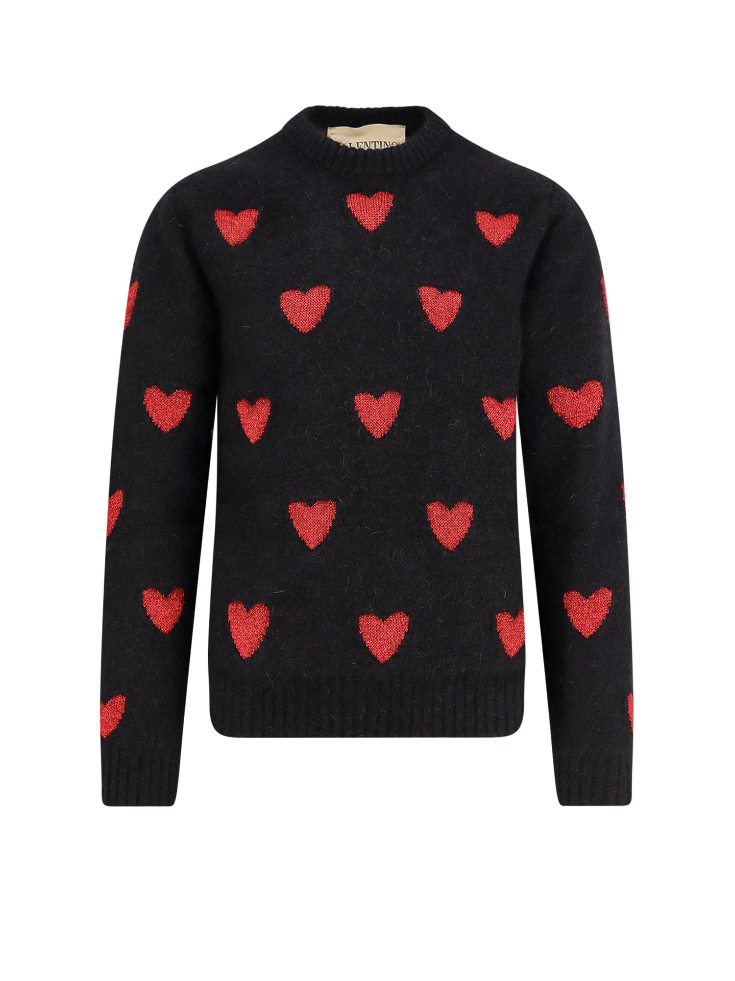 Wool And Mohair Sweater With Lurex Hearts - 1