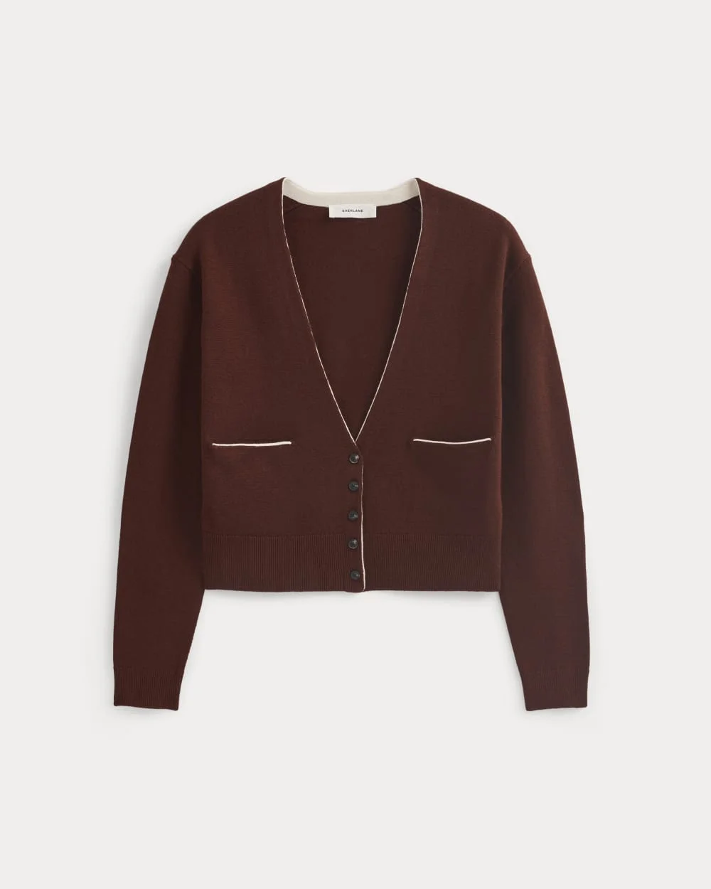 DEEP V-NECK CARDIGAN IN COTTON MERINO - 1