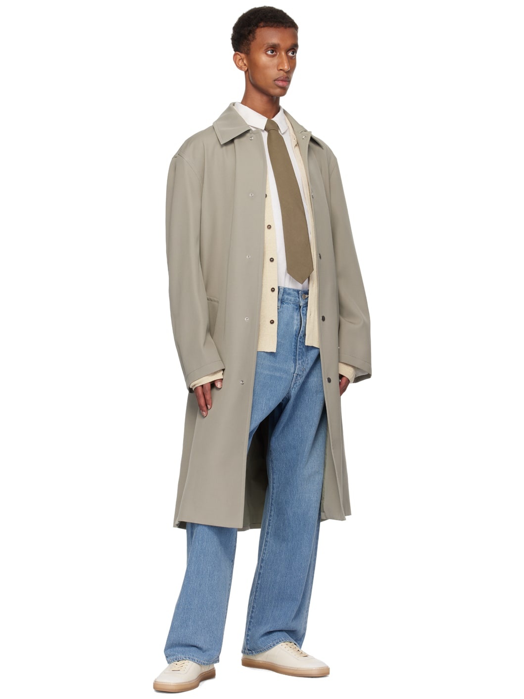 Khaki Washed Finx Twill Tie - 3