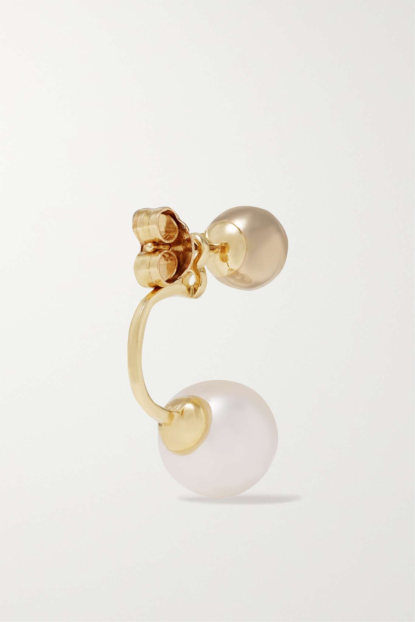 14-karat gold pearl earrings - 4