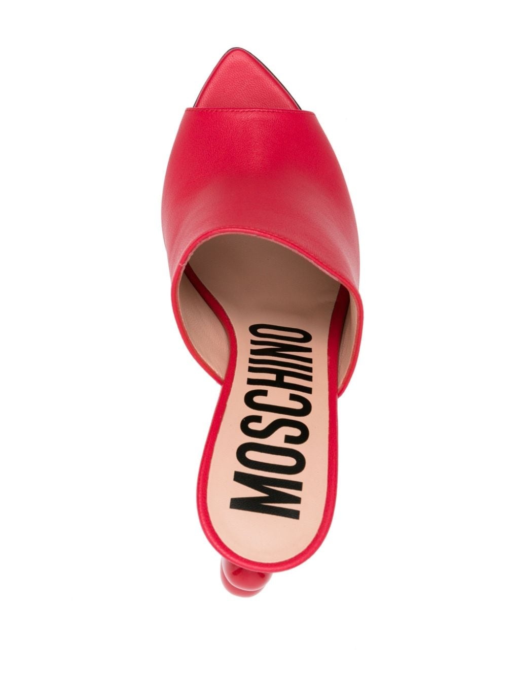 100mm heart-detail leather mules - 4