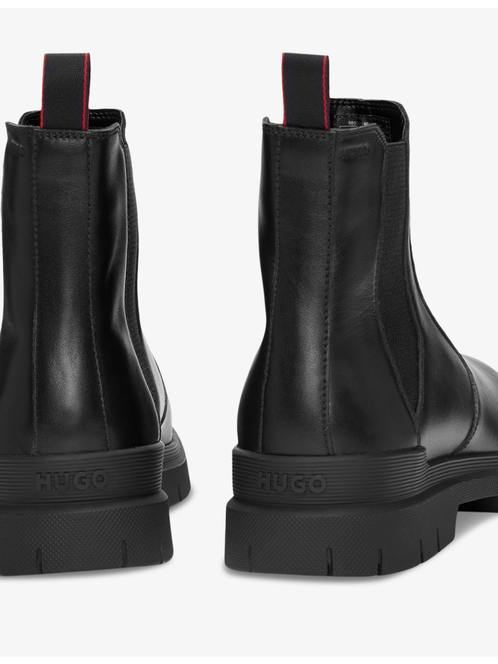 Pull-tab flat leather Chelsea boots - 4