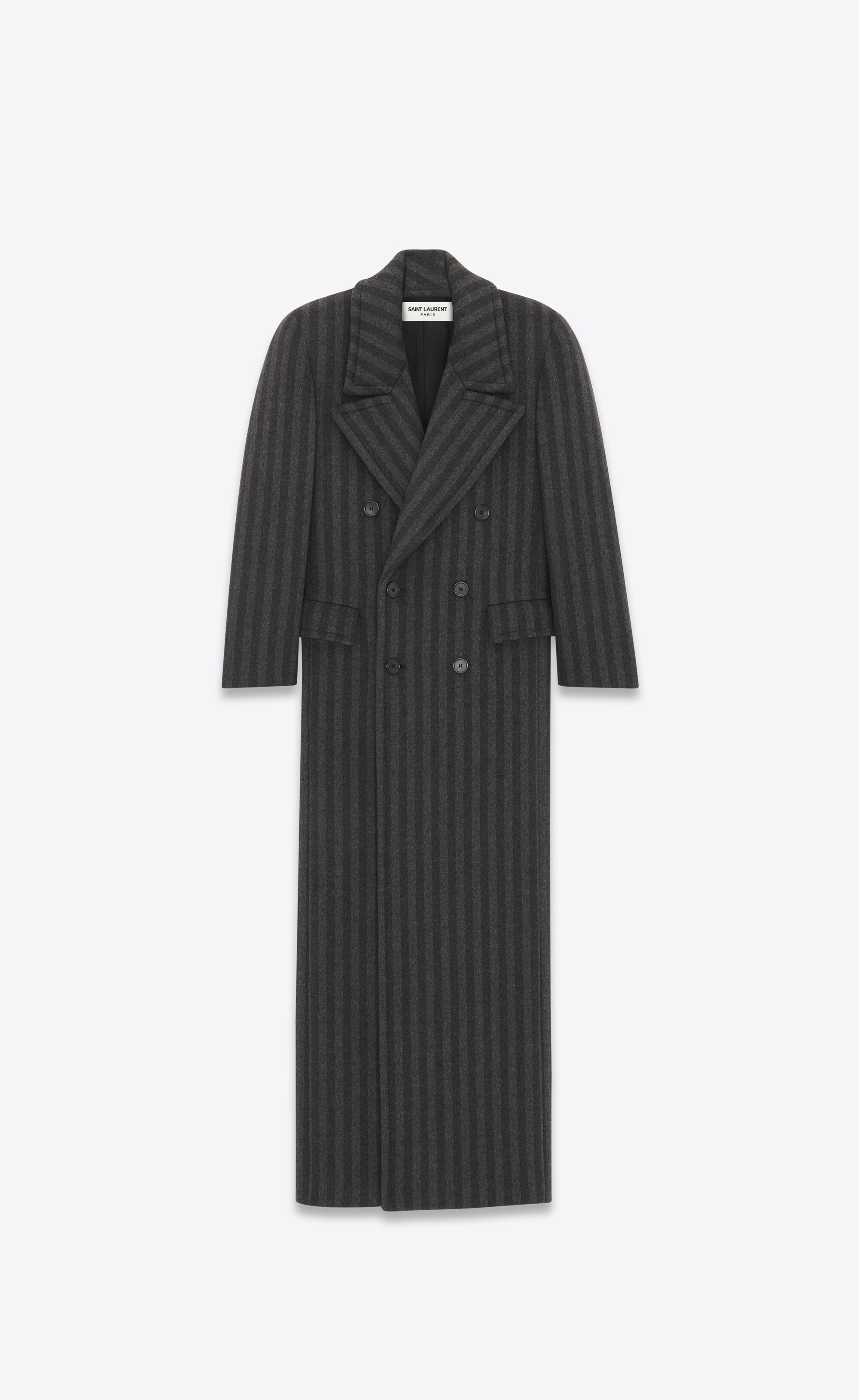 oversized coat in striped wool - 1
