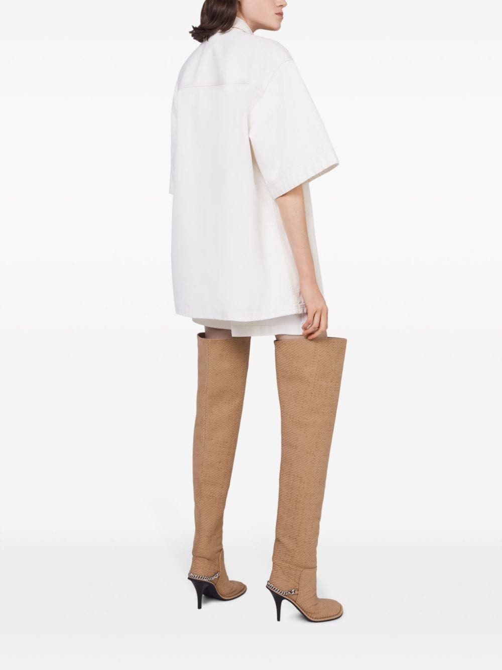 Utility short-sleeved denim shirt - 3