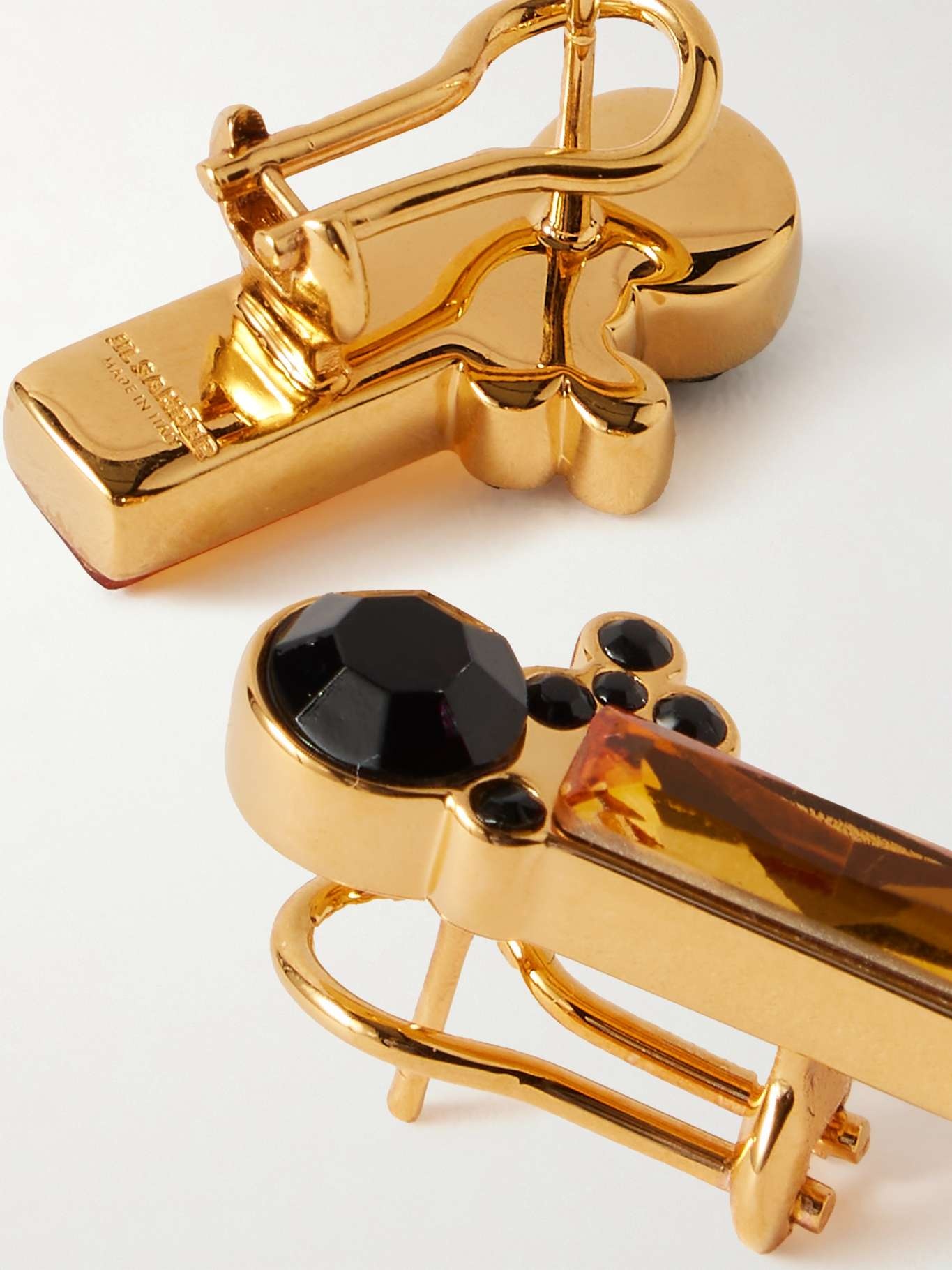 Gold-tone crystal earrings Gold - 3