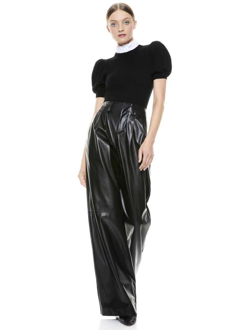 CHASE PUFF SLEEVE SWEATER WITH COLLAR - 1