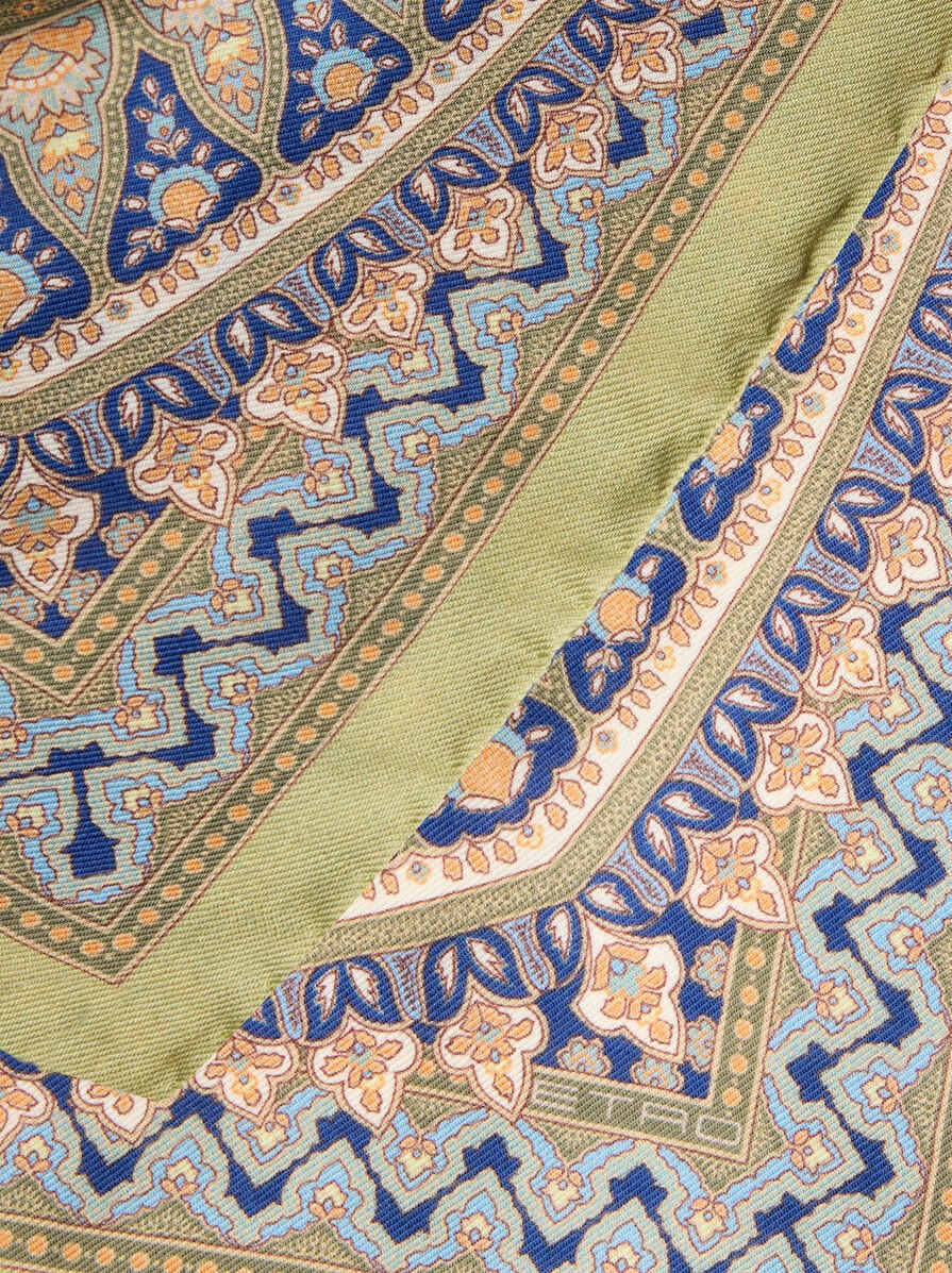 WOOL AND SILK SHAWL WITH PLACED PRINT - 2