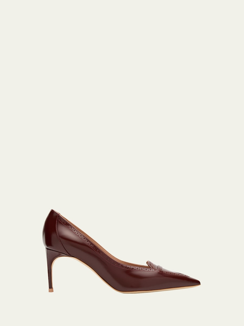 Annette Pointed-Toe Leather Pumps 1