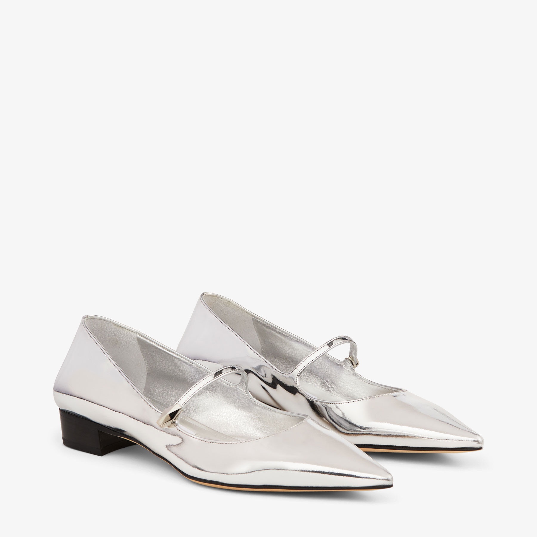 Carolyn Flat
Silver Liquid Metal Leather Flats - 3