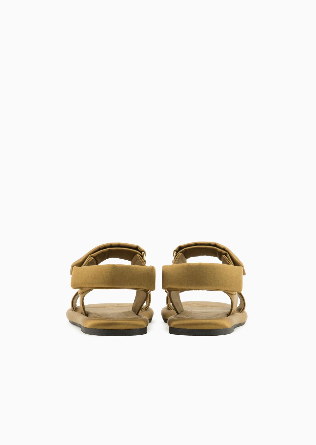 Padded satin flat sandals - 4