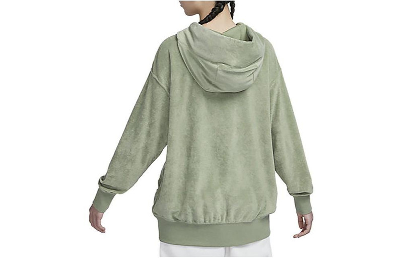 Nike (WMNS) Nike Terry Drawstring Hoodie 'Green' DV7825-386 outlook