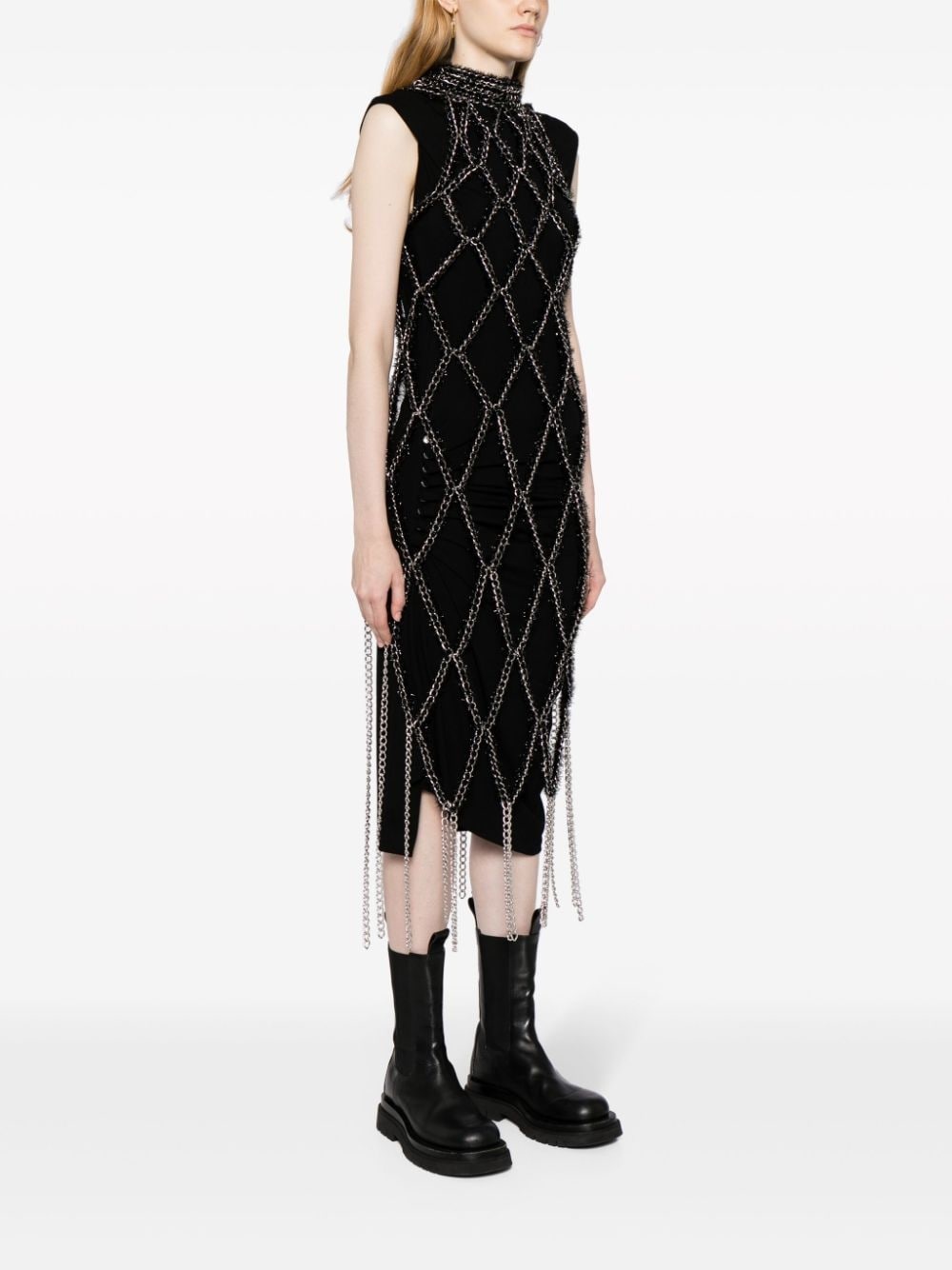 faux-fur chain dress - 3