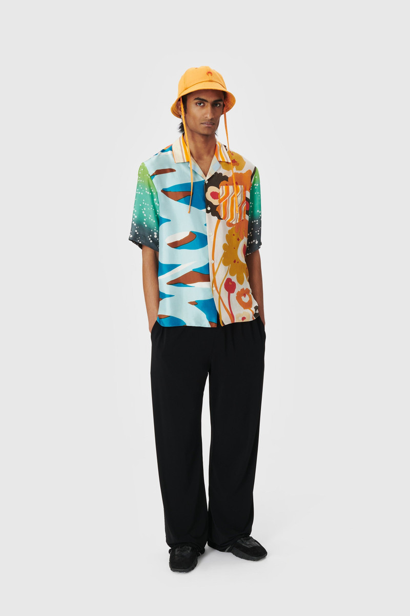 Regenerated Silk Scarves Bowling Shirt 5