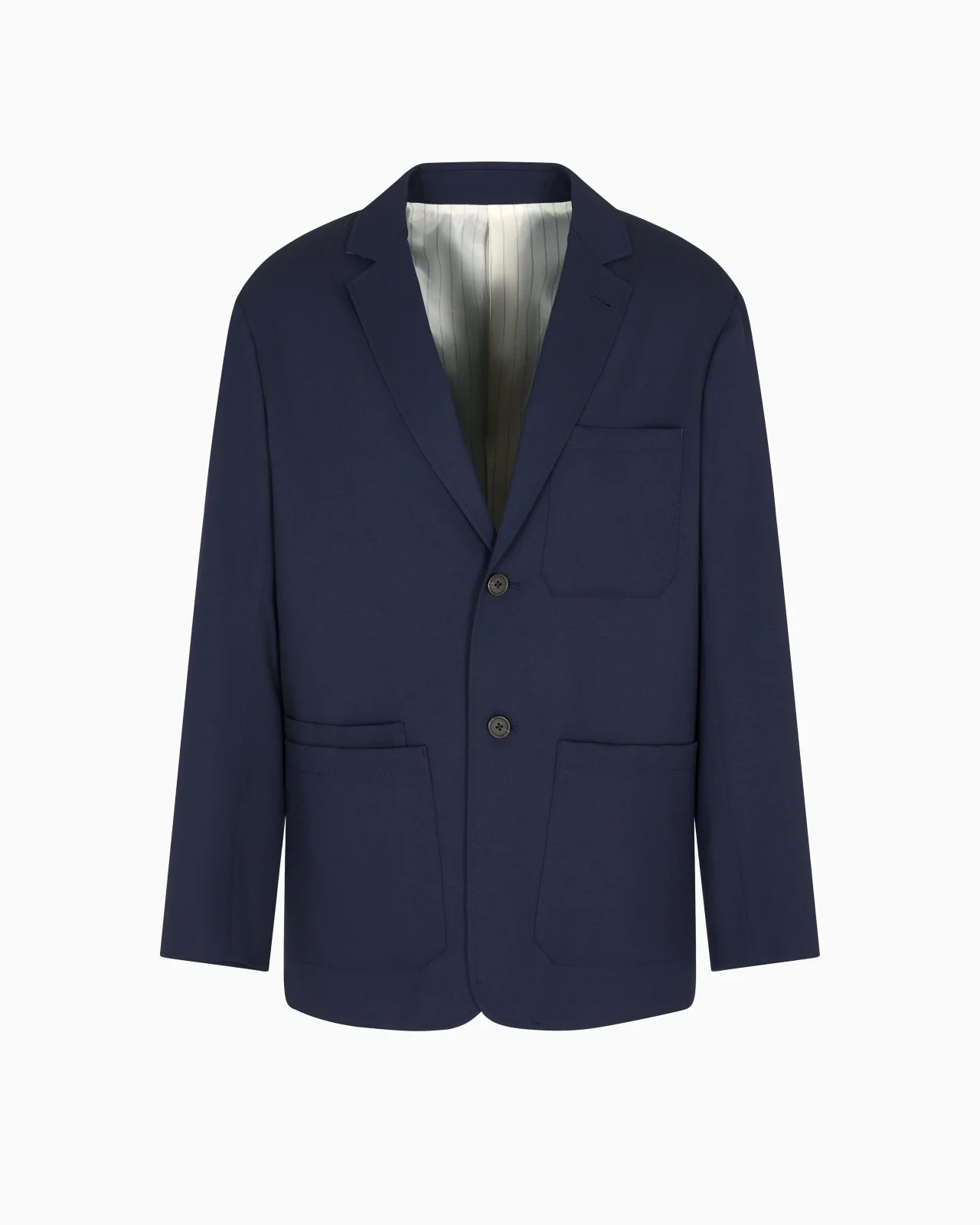 VIRGIN-WOOL TWILL SINGLE-BREASTED BLAZER - 1