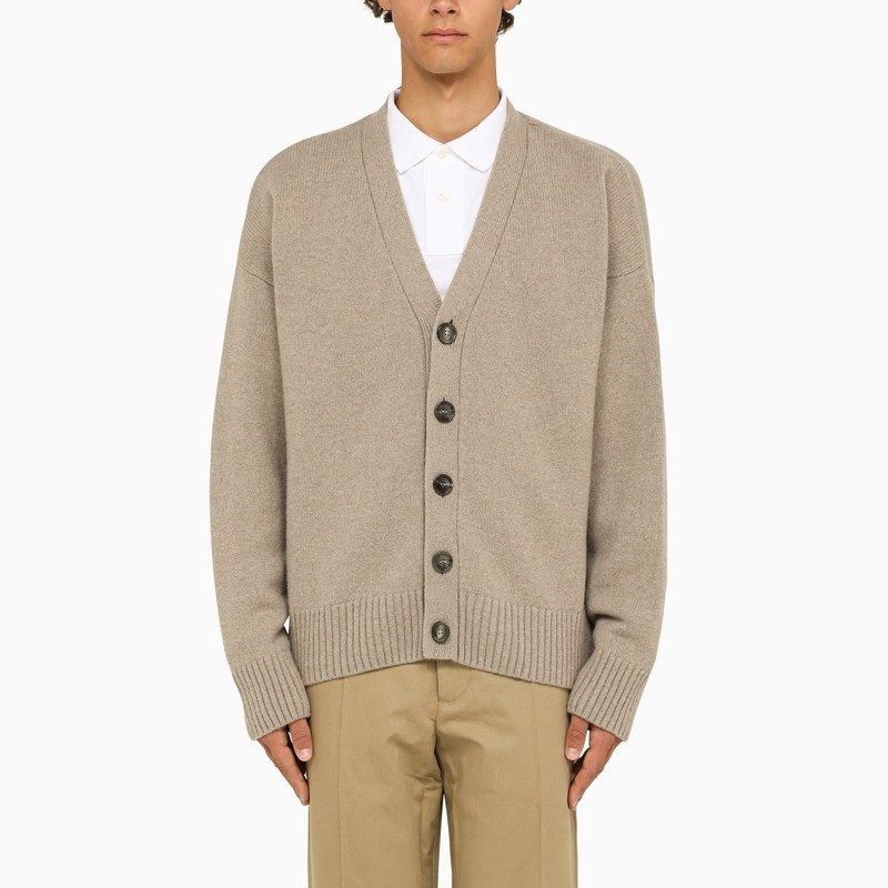 Beige wool and cashmere cardigan - 1