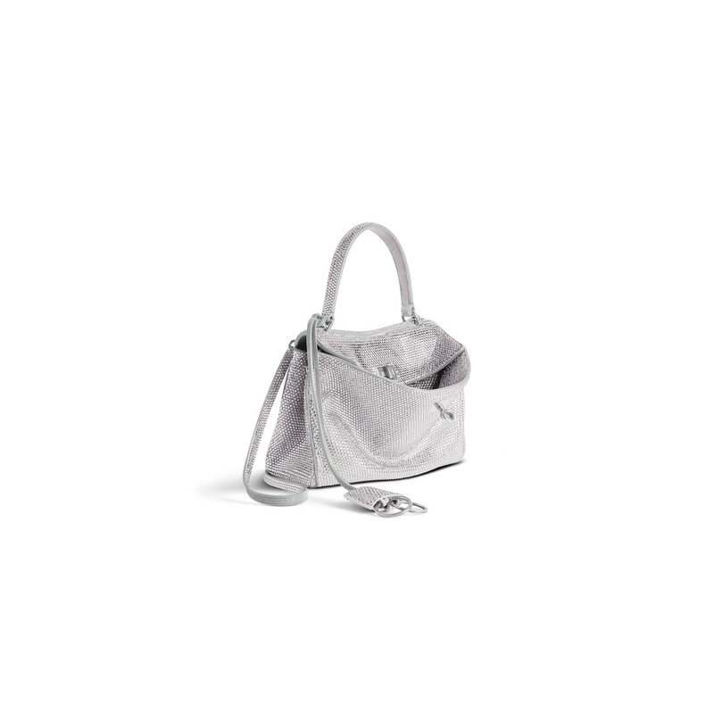 BALENCIAGA Women's Rodeo Mini Handbag With Rhinestones  in Smoke Grey outlook