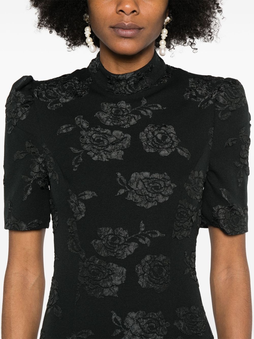 jacquard midi dress - 5