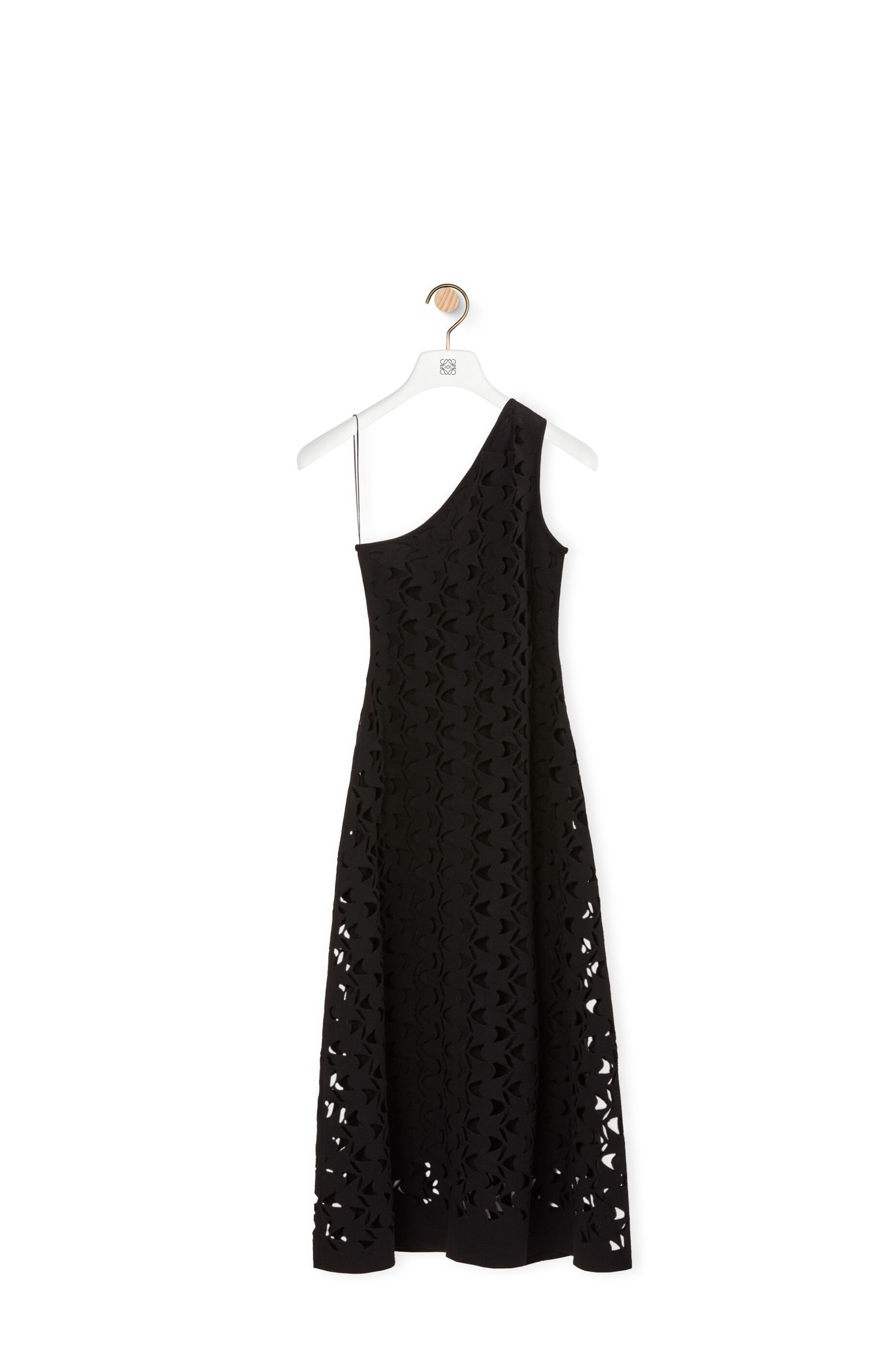 Asymmetric cut out dress in wool - 2