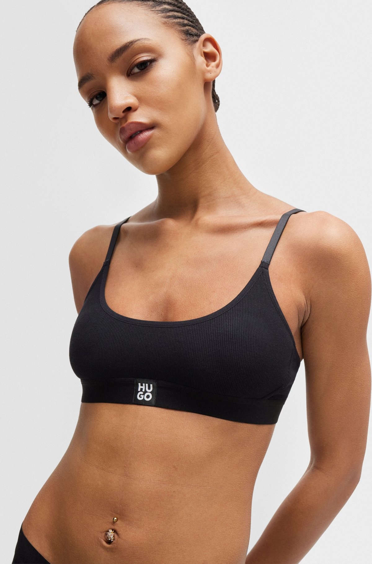 STRETCH-MODAL BRALETTE WITH LOGO WAISTBAND - 4
