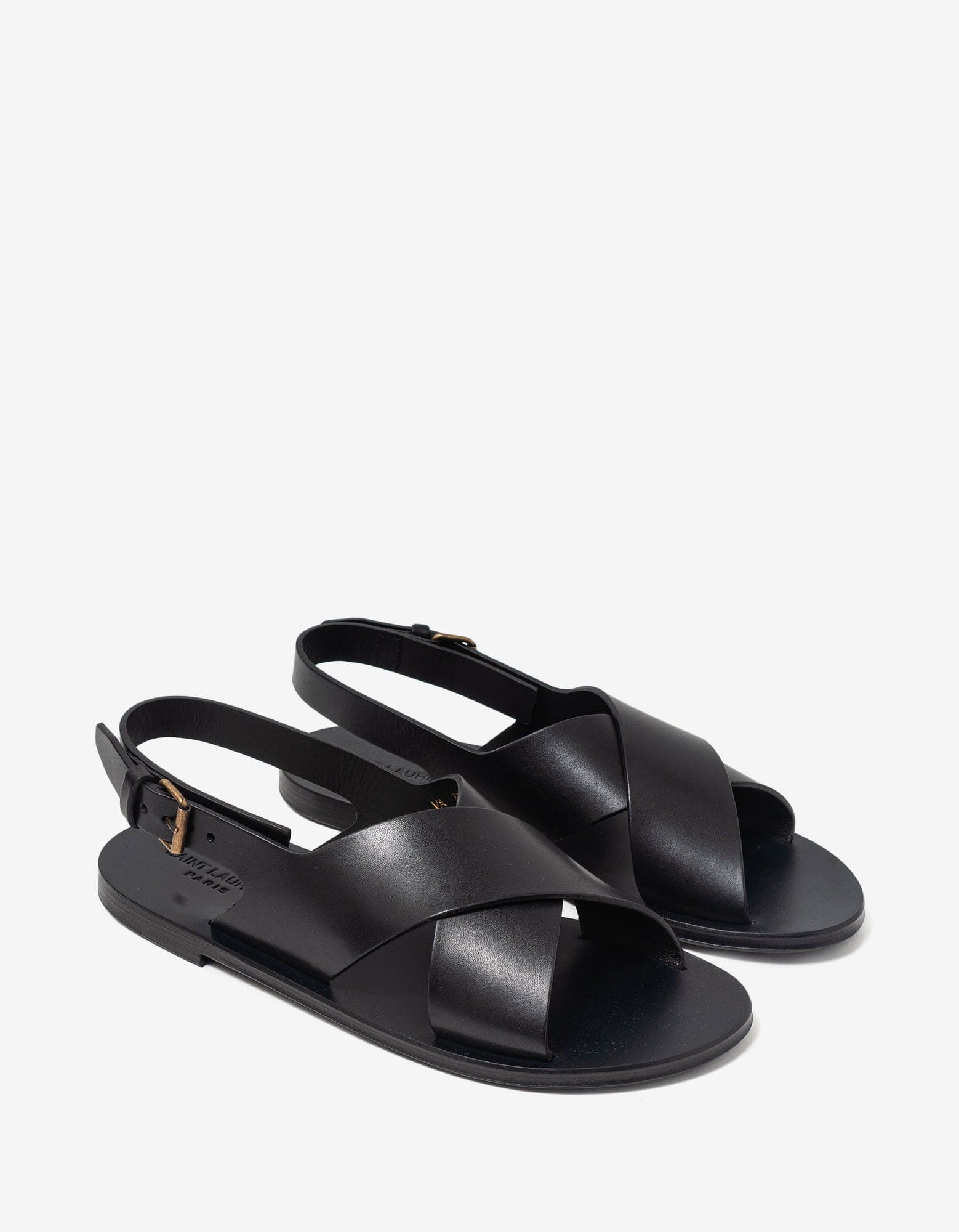 Saint Laurent Black Mojave Leather Sandals - 1