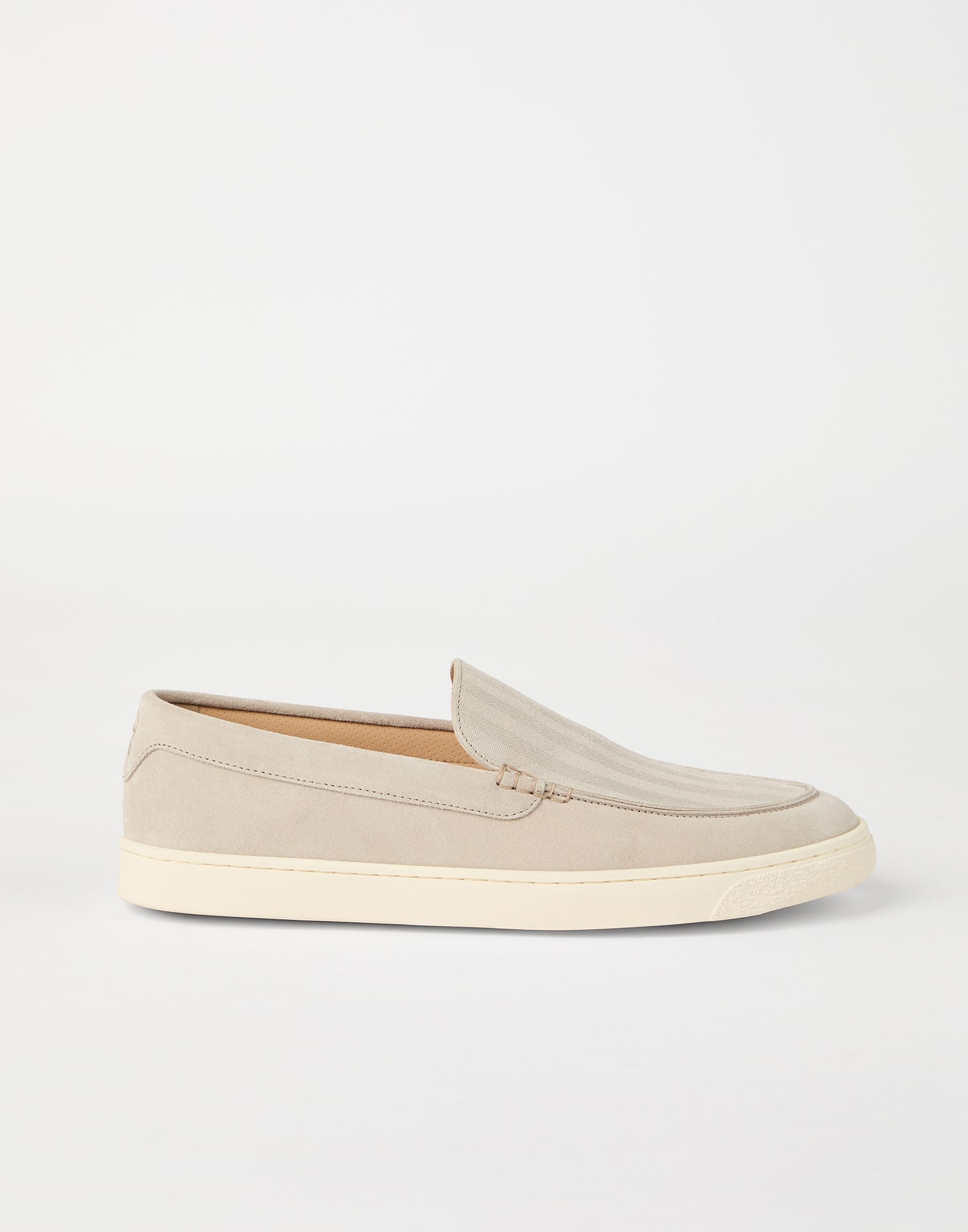 Chevron-effect suede loafers - 5