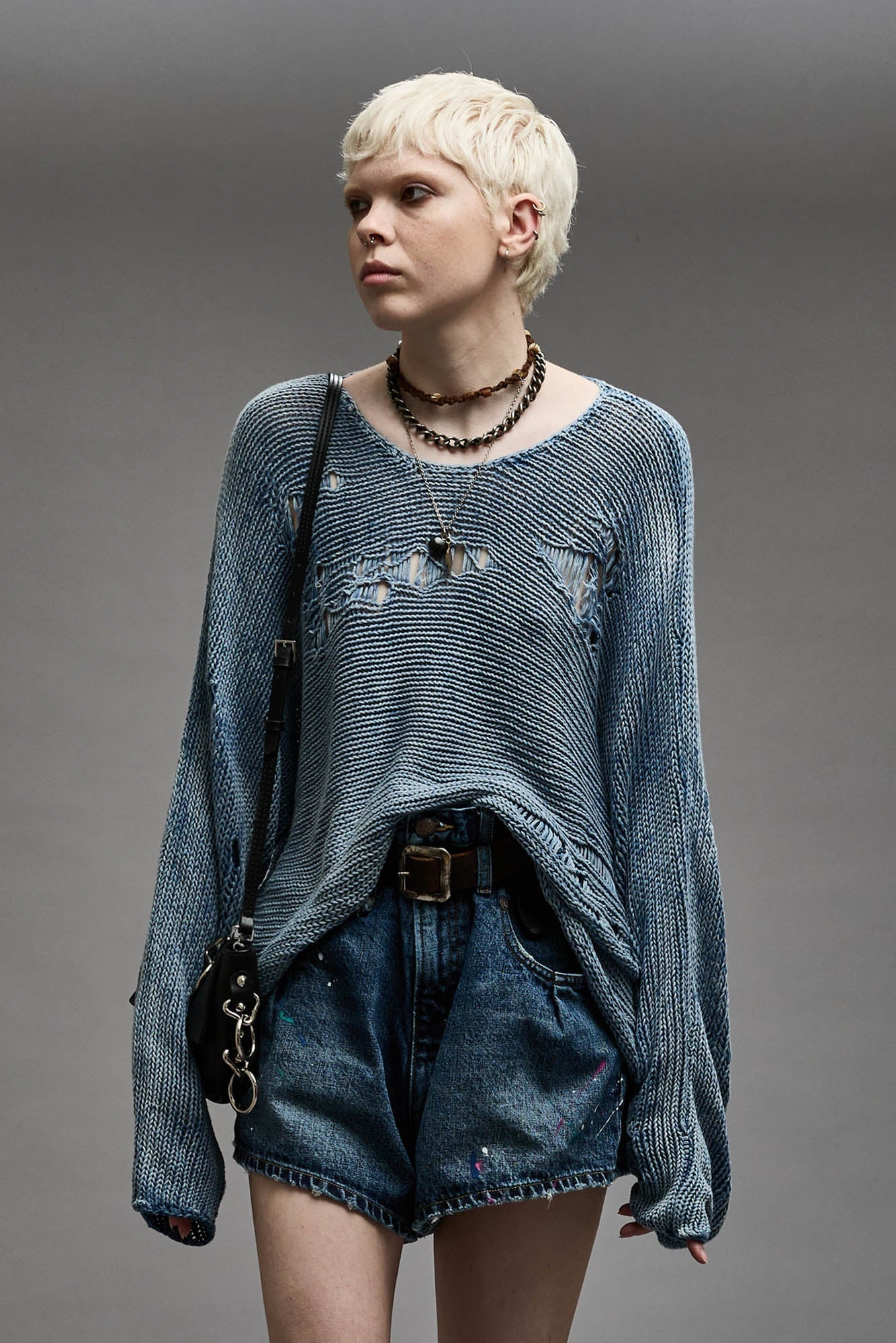 DISTRESSED BOYFRIEND CREWNECK - LIGHT INDIGO - 3