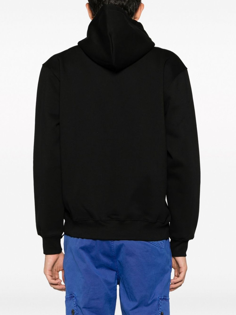 logo-embroidered cotton blend hoodie 4