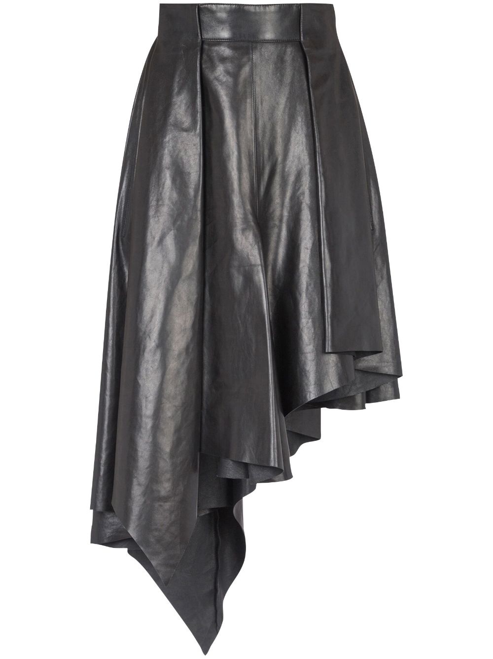 asymmetric leather skirt - 1