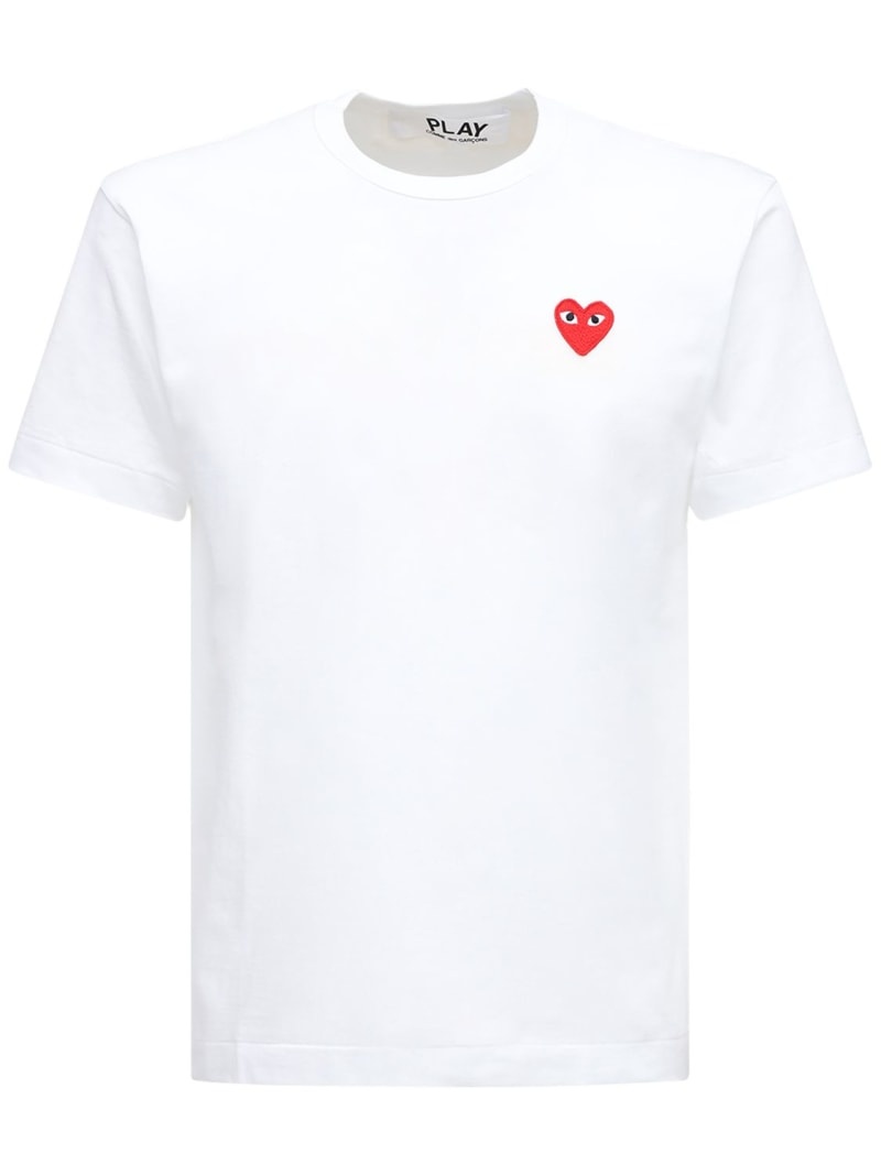 Heart patch cotton jersey t-shirt - 1