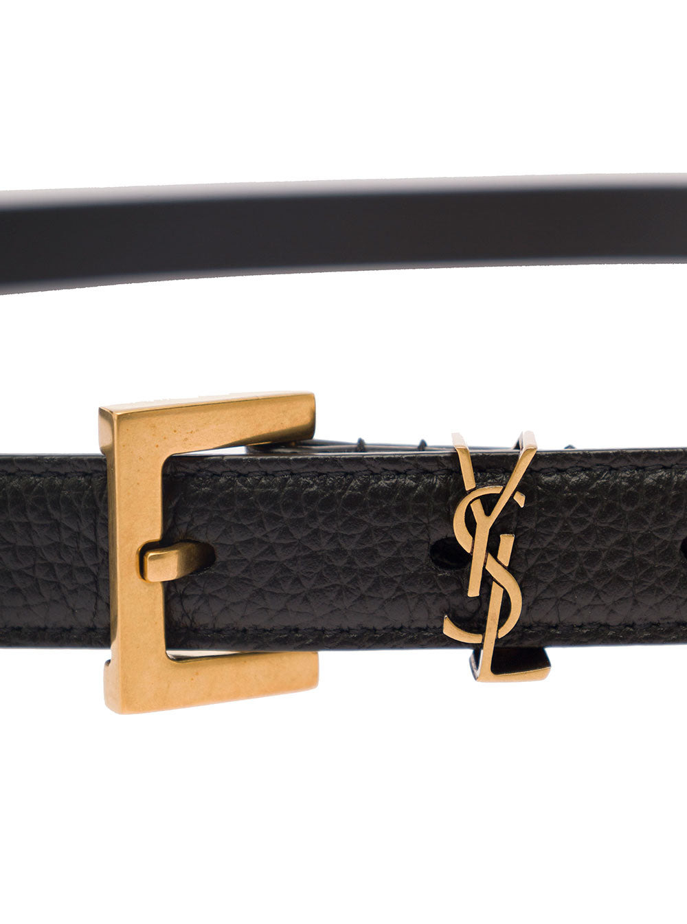 Saint Laurent Men Black Belt With Cassandre In Leather Man - 4