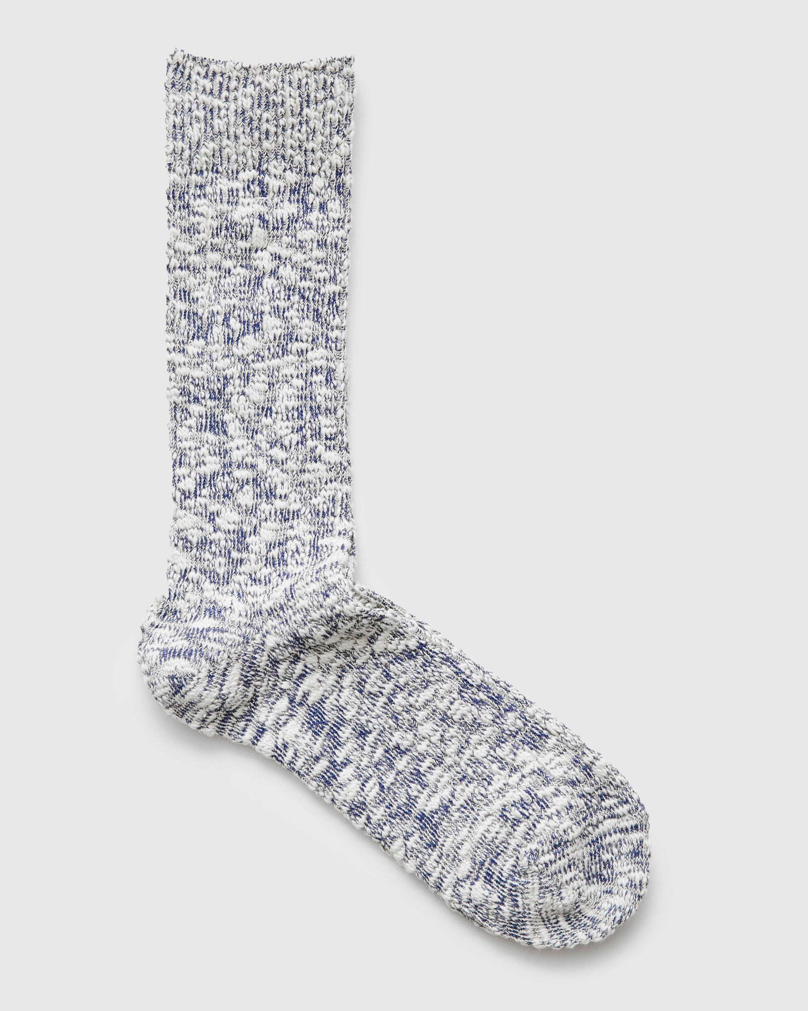 Light Slub Crew Sock in Blue - 2