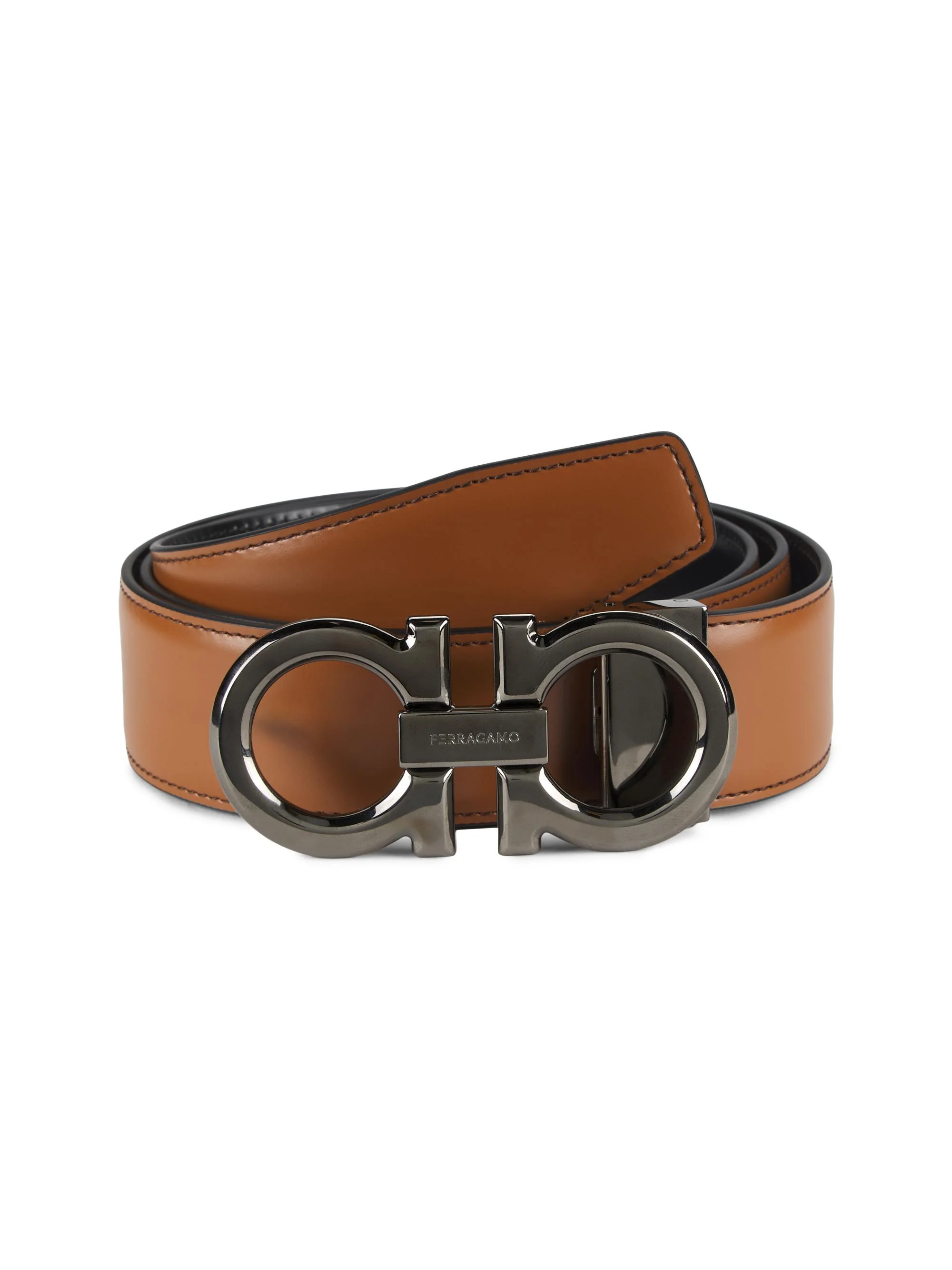 Men's Gancini Cut-to-Size Reversible Leather Belt - New Vicuna Nero - 1