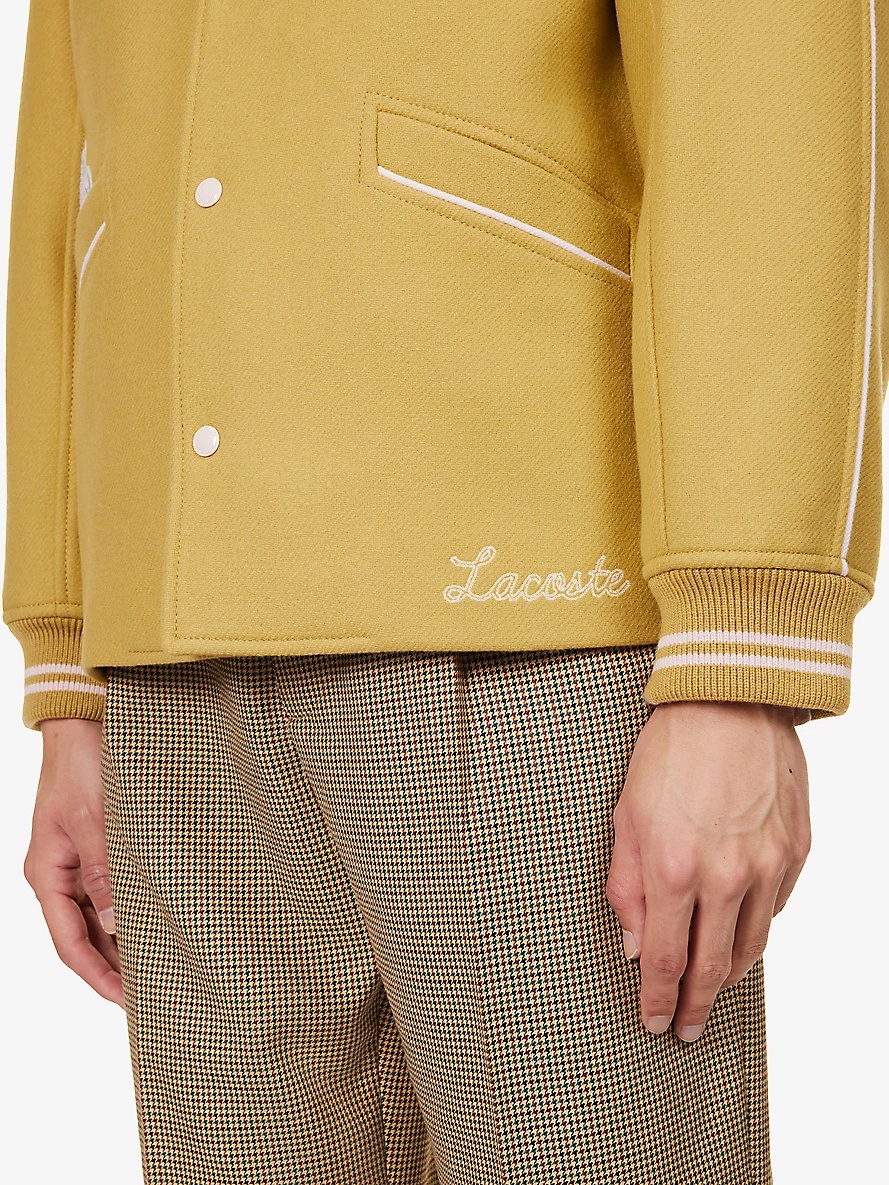 Le FLEUR* x Lacoste brand-appliqué regular-fit wool-blend jacket - 5