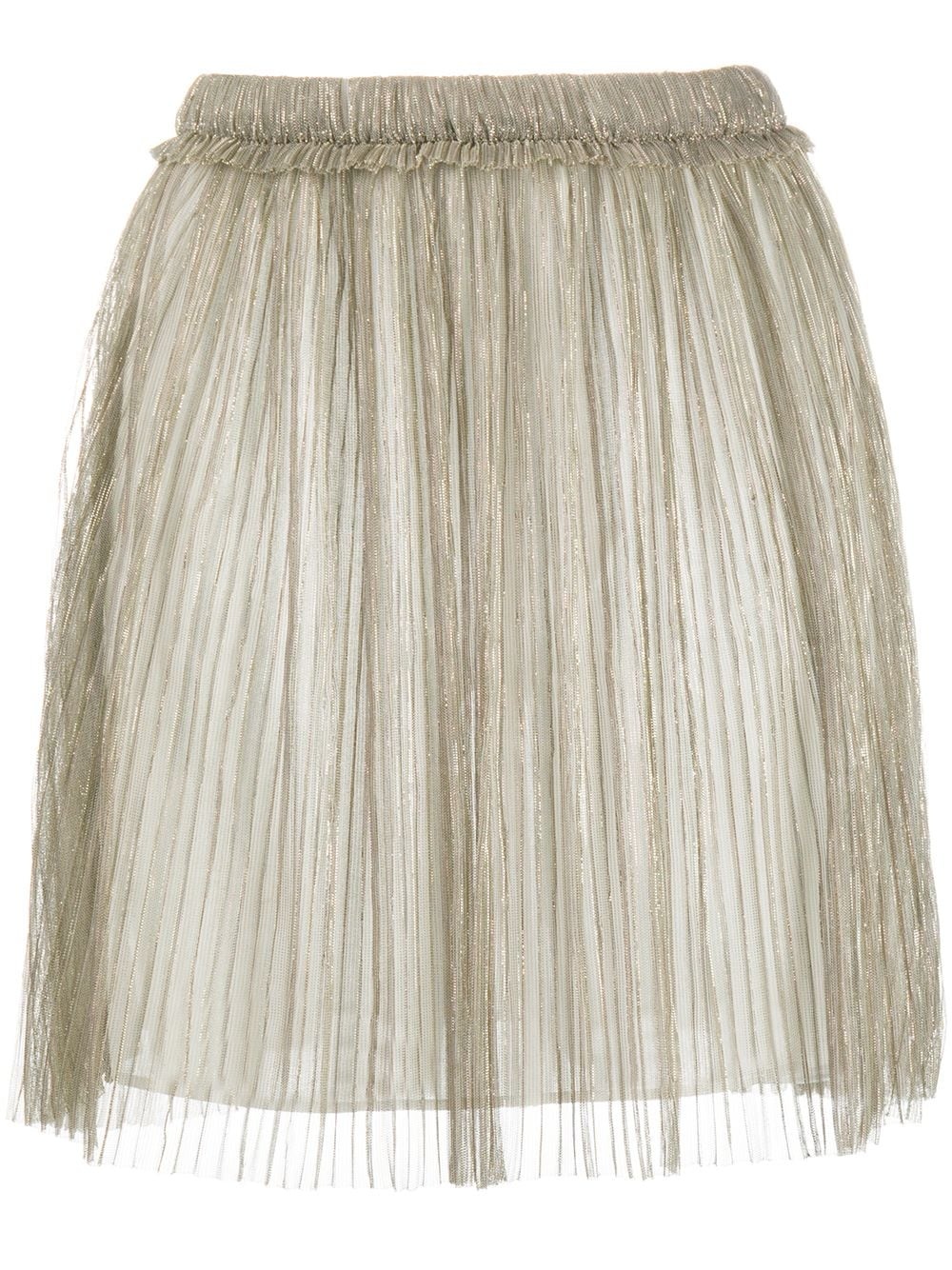 metallic pleated skirt - 1