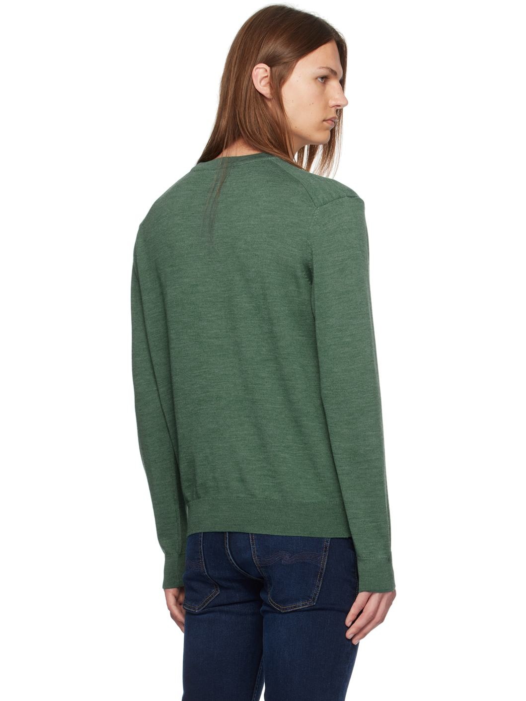 Green Bold Fox Head Patch Regular Sweater - 3