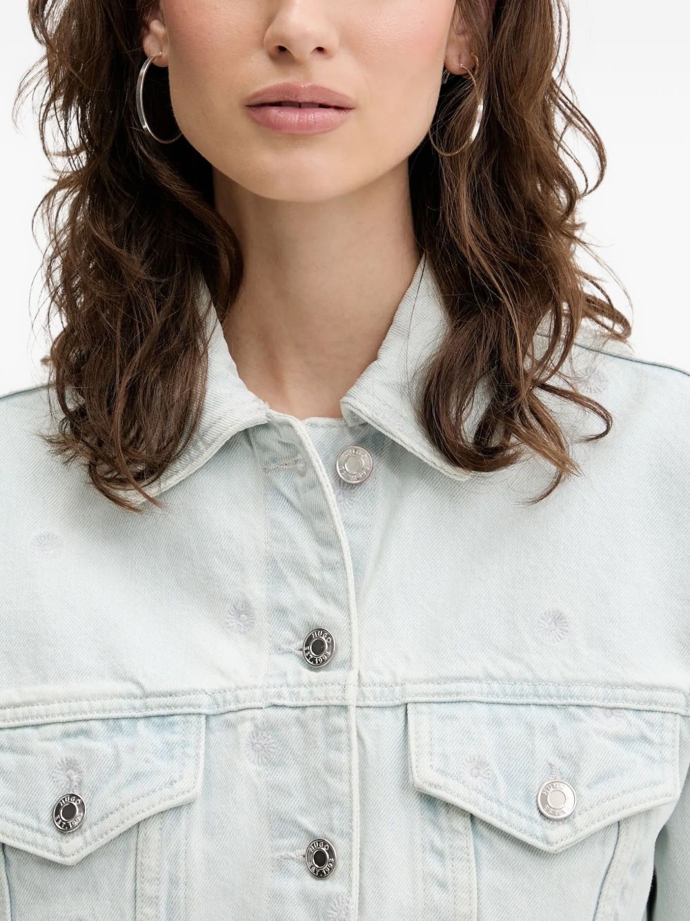 embroidered denim jacket - 4