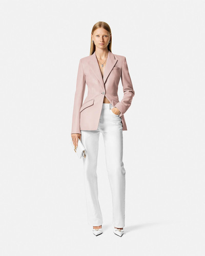 VERSACE Leather Single-Breasted Blazer outlook