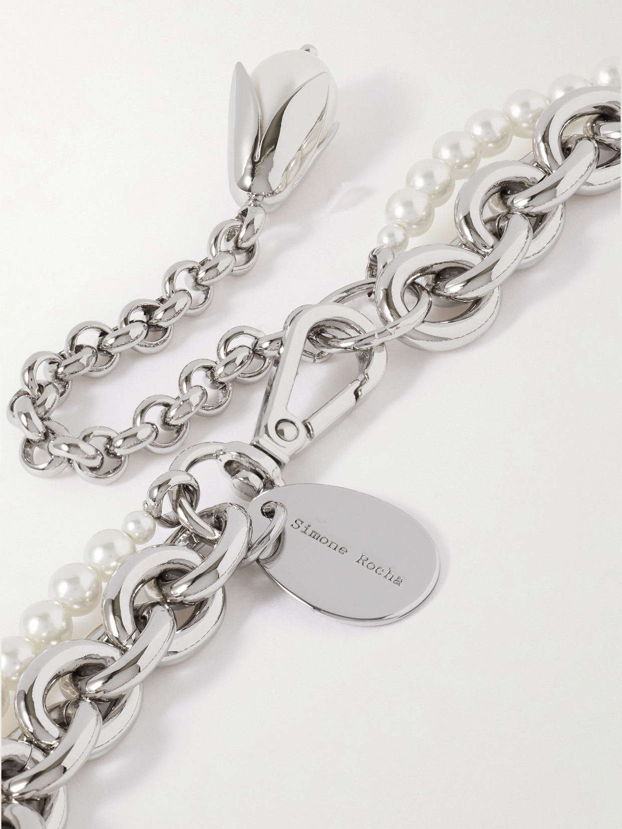 Silver-tone Faux Pearl Necklace - 3